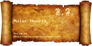 Maler Henrik névjegykártya